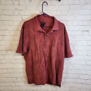 Men's Red Macaw polo shirt, size XL